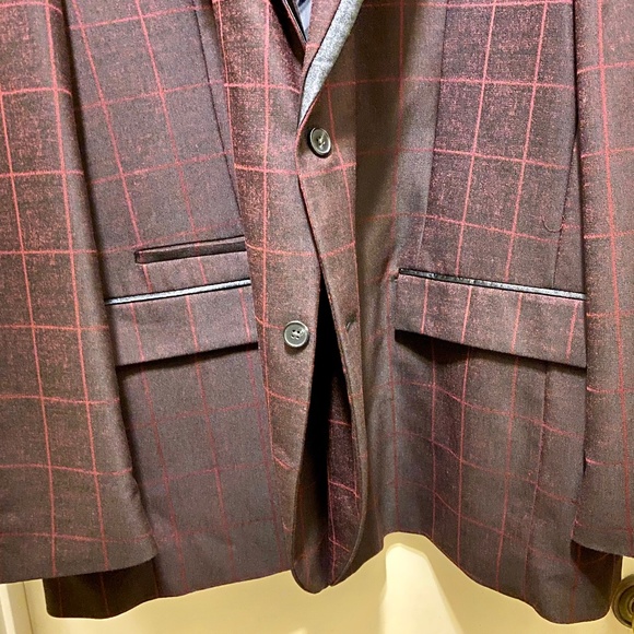 NEW INC International Concepts Men's Blazer Red Check 3XLT Big and Tall - Picture 9 of 15